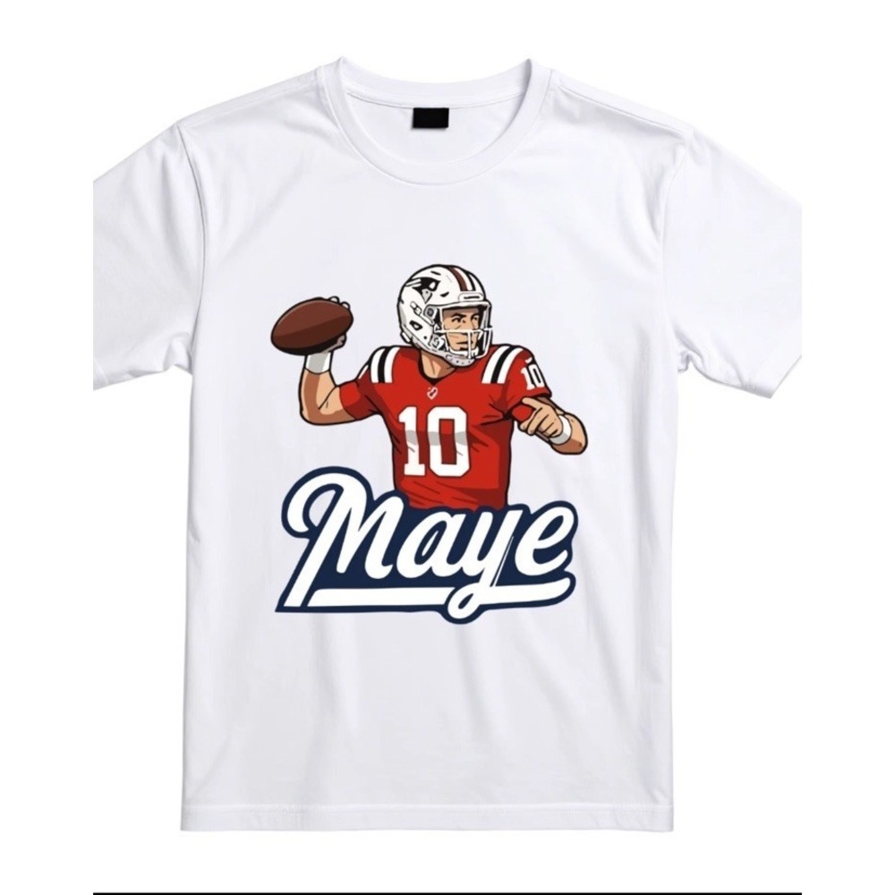 Drake Maye 10 New England Parents Football Unisex Adult White ^3XL*